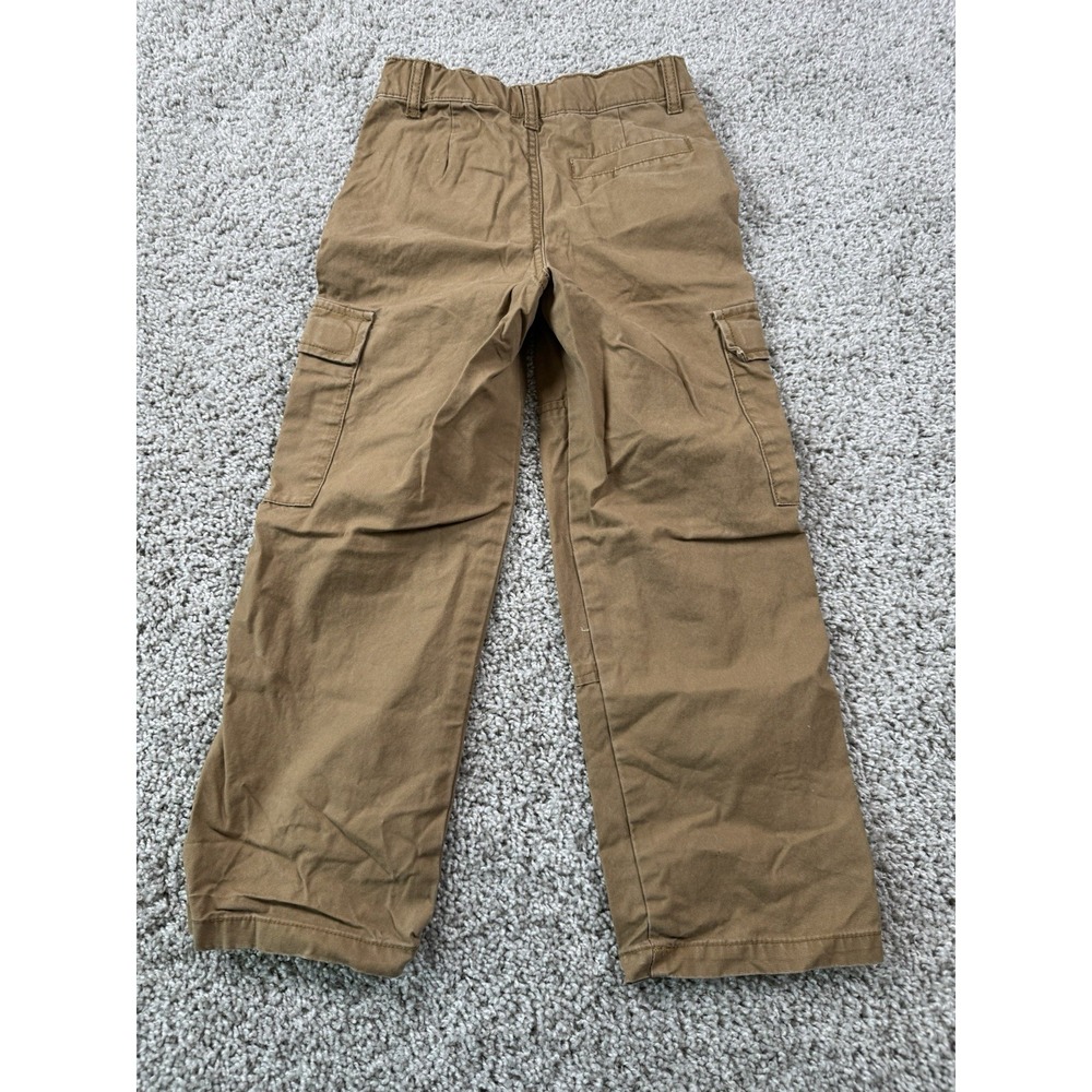 Old Navy Boys Baggy Cargo Pants Khaki Beige Pockets Y2K 90s Style 7 Slim - Picture 2 of 5